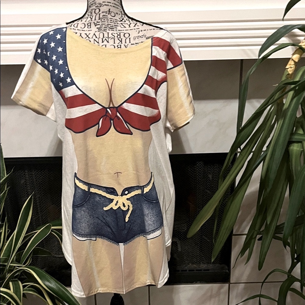 Patriotic Bikini Graphic T-Shirt